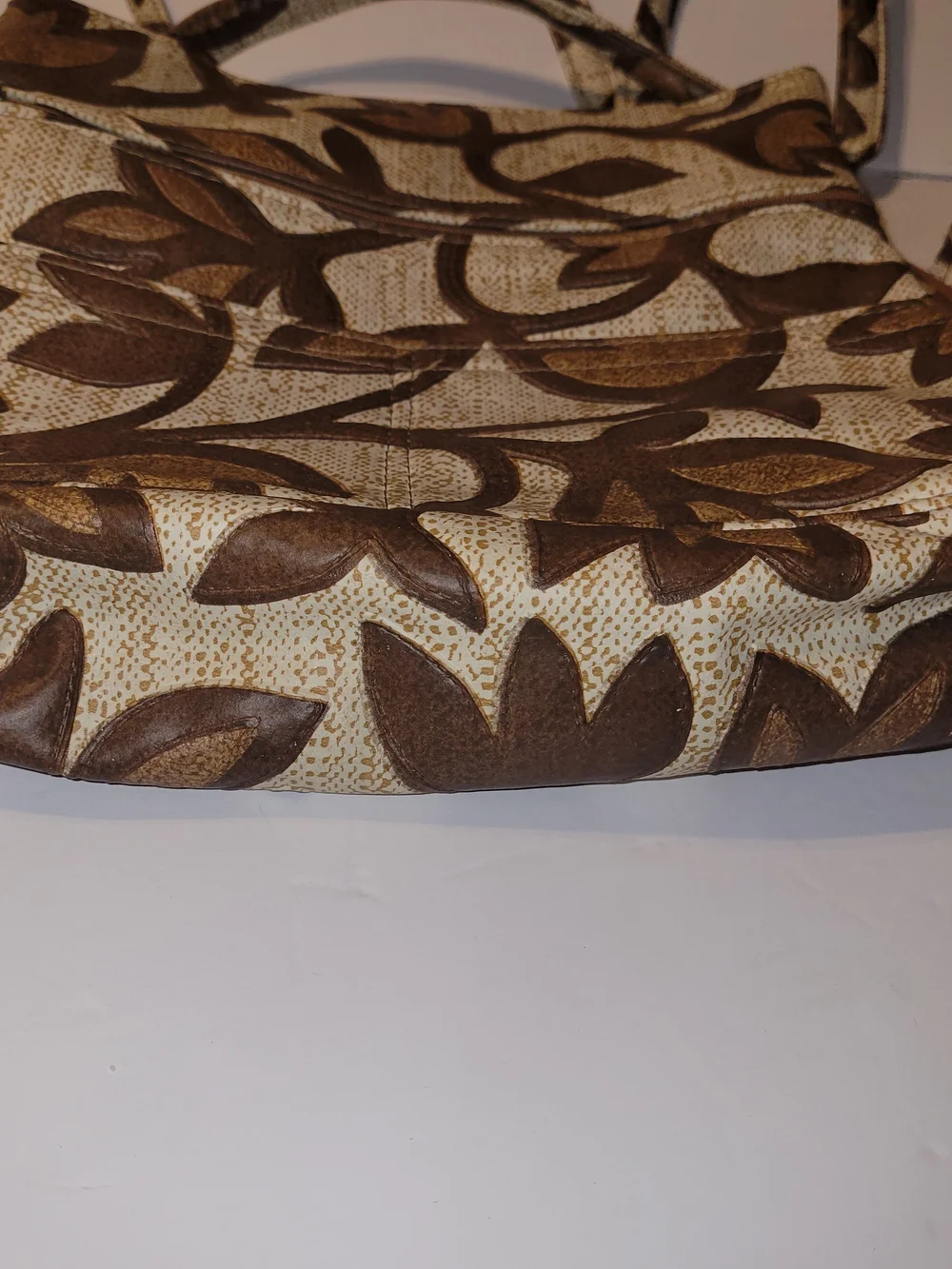 Vintage 60s/70s Fantastic Brown Floral Print Shoulder Bag with Matching Wallet